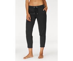 Relaxhose LASCANA, Damen, Gr. 32/34, N-Gr, schwarz, Interlock, Obermaterial: 100% Baumwolle, unifarben, Basic, bequem 7/8-Länge, Hosen Relaxhose, mit 7/8-Beinlänge, Loungeanzug, Topseller (327204-32)