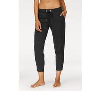 Relaxhose LASCANA, Damen, Gr. 36/38, N-Gr, schwarz, Interlock, Obermaterial: 100% Baumwolle, unifarben, Basic, bequem 7/8-Länge, Hosen Relaxhose, mit 7/8-Beinlänge, Loungeanzug (327204-36) schwarz