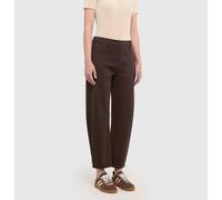 Relaxhose MAC "Baggy Smart Jerseyhose", Damen, Gr. 42, N-Gr, braun (truffle braun), Web, Obermaterial: 63% Viskose, 33% Polyamid, 4% Elasthan, unifarben, normal knöchelfrei, Hosen Relaxhose, im 5-Pock