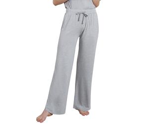 Relaxhose TOM TAILOR "Manila", Damen, Gr. 38, N-Gr, grau, Single Jersey, Obermaterial: 95% Viskose, 5% Elasthan, meliert, bequem lang, Hosen Relaxhose, Bindeband, Seitentaschen, breiter Bund, Viskosem