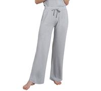 Relaxhose TOM TAILOR "Manila", Damen, Gr. 40, N-Gr, grau, Single Jersey, Obermaterial: 95% Viskose, 5% Elasthan, meliert, bequem lang, Hosen Relaxhose, Bindeband, Seitentaschen, breiter Bund, Viskosem