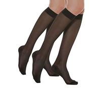 Relaxsan Basic 750 (2 Paare - Schwarz 5/XXL) Kompressionskniestrümpfe Damen 12-17 mmHg, Kompressionsstrümpfe 70 Den