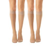 Relaxsan Basic 850 (2 Paare - Hautfarbe 5/XXL) Stützstrümpfe Damen 18-22 mmHg, Kompressionskniestrümpfe 140 Den