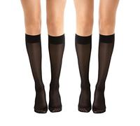 Relaxsan Basic 850 (2 Paare - Schwarz 5/XXL) Stützstrümpfe Damen 18-22 mmHg, Kompressionskniestrümpfe 140 Den