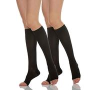Relaxsan Basic 850A (2 Paare - Schwarz 5/XXL) Kompressionskniestrümpfe Damen 18-22 mmHg offener Spitze, kniestrümpfe 140 Den