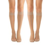 Relaxsan Basic 850P (2 Paare - Hautfarbe 5/XXL) Kniestrümpfe Damen 22-27 mmhg vorbeugend abgestufter Kompression 140 Den PLUS