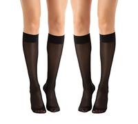 Relaxsan Basic 850P (2 Paare - Schwarz 5/XXL) Kniestrümpfe Damen 22-27 mmhg vorbeugend abgestufter Kompression 140 Den PLUS