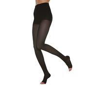 Relaxsan Basic 980A (Schwarz 5/XXL) Kompressionsstrümpfe Damen 22-27 mmHg, mit offener Spitze, Stützstrümpfe 280 Den