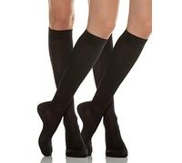 Relaxsan Mikrofasern 850M (2 Paare - Schwarz 5/XXL) Kompressionssocken Damen 18-22 mmHg, Kompressionsstrümpfe 140 Den
