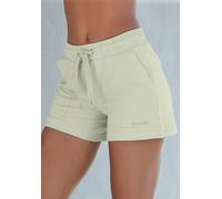 Relaxshorts BENCH. LOUNGEWEAR, Damen, Gr. 32/34, N-Gr, grün (pistazie), angeraute Sweatware, Obermaterial: 95% Baumwolle, 5% Elasthan, unifarben, bequem kurz, Hosen, mit aufgesetzten Taschen, Loungean