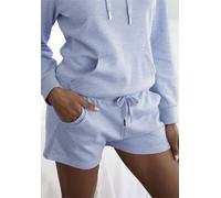 Relaxshorts BENCH. LOUNGEWEAR, Damen, Gr. 40/42, N-Gr, blau (hellblau meliert), Interlock, Graumeliert (Obermaterial): 52% Baumwolle, 48% Polyester, bestickt, meliert, unifarben, Basic, Basic kurz, Ho