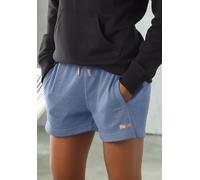 Relaxshorts BENCH. LOUNGEWEAR, Damen, Gr. 44/46, N-Gr, blau (jeans, meliert), Sweatware, Obermaterial: 60% Baumwolle, 40% Polyester, meliert, unifarben, Basic, Basic kurz, Hosen, Sweathose mit kurzen 