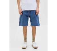 Relaxshorts JACK & JONES "JJIALEX JJORIGINAL SHORTS SBD 300 SN", Herren, Gr. L, N-Gr, blau denim pack:sbd 301, Web, Obermaterial: 100% Baumwolle, unifarben, relaxed fit knielang, Hosen, im Five-Pocket