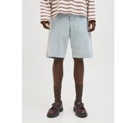 Relaxshorts JACK & JONES "JJIALEX JJORIGINAL SHORTS SBD 300 SN", Herren, Gr. XS, N-Gr, blau (blau denim1), Web, Obermaterial: 100% Baumwolle, Abriebeffekte, unifarben, relaxed fit knielang, Hosen, Bau