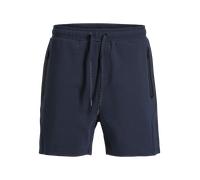 Relaxshorts JACK & JONES "JPSTGORDON FUSION SWEAT SHORTS SRT SN", Herren, Gr. S, N-Gr, outer space detail:rubber print, Web, Obermaterial: 58% Polyester, 42% Baumwolle, bedruckt, regular fit knielang,