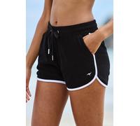 Relaxshorts KANGAROOS, Damen, Gr. 36/38, N-Gr, schwarz, Frottee, Obermaterial: 50% Baumwolle, 48% Polyester, 2% Elasthan, unifarben, Basic, kurz, Hosen, mit sportlichem Seitenstreifen und weichem Frot