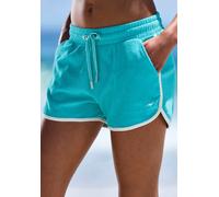 Relaxshorts KANGAROOS, Damen, Gr. 52/54, N-Gr, türkis, Frottee, Obermaterial: 50% Baumwolle, 48% Polyester, 2% Elasthan, unifarben, Basic, kurz, Hosen, mit sportlichem Seitenstreifen und weichem Frott