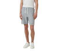 Relaxshorts S.OLIVER, Herren, Gr. XXL, N-Gr, blau, Web, Obermaterial: 100% Baumwolle, gestreift, normal kniefrei, Hosen Relaxshorts, Sommerhose mit Kordelzug (72521113-XXL)