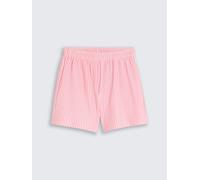 Relaxshorts TOM TAILOR, Mädchen, Gr. 128/134, N-Gr, rosa (vertical pink weiß stripe), Web, Obermaterial: 71% Baumwolle, 28% Polyester, 1% Elasthan, gestreift, normal kurz, Hosen, mit gestreiftem Allov