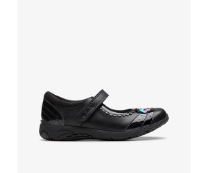 Relda Spark Kinder Schwarz Leder Schuhe