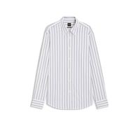 Hugo Boss Hemd Regular-Fit Relegant_6 – bedruckte Baumwoll-Popeline, hellblau gestreift M