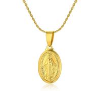 Religiöse Jungfrau Maria Charm-Anhänger Halsketten für Frauen, goldfarben, Madonna-Choker, christlicher Schmuck, Collier FemmeStark und langlebig