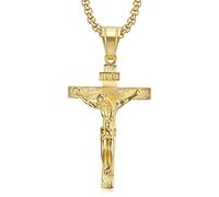 Religiöse Kruzifix-Halskette für Männer aus 925er Sterlingsilber, Kreuz mit Jesus darauf - Vintage-Anhänger für Weihnachts- und Erntedankgeschenke