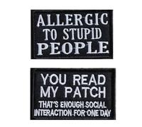 RELKLYU 2 Stück Buchstaben Bestickte Stoffflecken, Kreative Und Lustige Stoffflecken, DIY -Kleidungsdekorationen Und Reparaturflecken Für Kleidung.