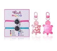 RELKLYU 2 Stück Schildkrötenarmband Und 2 Stück Schildkrötenschlüsselkette, Farbwechselarmband, Kreatives Armband, Geschenkarmband, Freundschaftsarmband.