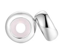 RELKLYU 2 Stück Silberperlen und 1 Aufbewahrungstasche, Armbandzubehör, Armbandanhänger, modische Armbandstopper, 925er Armbandstopper, Halskettenarmbandanhänger, Armbandendstücke