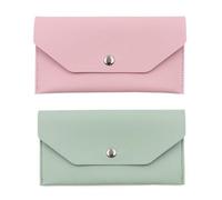 RELKLYU 2 Stücke Pu Ermünzen Brieftasche, Großkapazitätsbrieftasche, Langmünze Brieftasche, Einfache Münzbrieftasche.