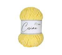 Rellana Cosima Chenillegarn, 100g/120m, Nadelstärke 6, 100% Polyester, superweich, OEKOTEX Zertifiziert, (19 hellgelb)