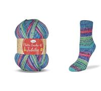 Rellana Flotte Socke Jubilee, 40Jahre Rellana,100 g/420m LL,4-fädige Sockenwolle,75% Schurwolle/25% Polyamid, (1760 blau-türkis-gelb-rot-grün)