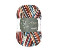 Rellana Flotte Socke Nordic Sockenwolle, 4-fädig, 75% Schurwolle Superwash, 25% Polyamid, Trocknergeeignet, Mulesingfrei, für Norwegermuster Socken (3170)