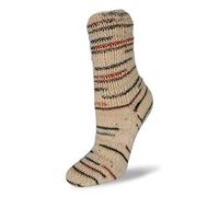 Rellana Garne 100g Flotte Socke Natura - Farbe: 1572 - beige-braun - Die Herkunft der hochwertigen Schurwolle in diesem Garn ist Südamerika und es ist mulesingfrei. - (Lager: V-BRR-F)