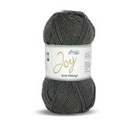 Rellana Joy Anti-Pilling Wolle, Babywolle, 100 g / 250 m, NS 4,5-5,100% Polyacryl, 16 tolle Farben (15 dunkelgrau)