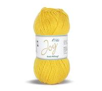 Rellana Joy Anti-Pilling Wolle,Babywolle, 100g/250m, NS 4,5-5, 100% Polyacryl, 16 tolle Farben (21 gelb)