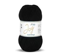 Rellana Joy Anti-Pilling Wolle,Babywolle, 100g/250m, NS 4,5-5, 100% Polyacryl,(2 schwarz)