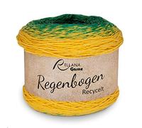 Rellana Regenbogen recycelt, Bobbel, 4-Fach, 100 Gramm, mit Strickanleitung für EIN Dreieckstuch (1305 Ivy)