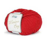 Rellana Wolle Merino Big Fb. 03 - rote Wolle Nadelstärke 5 - 6 mit Merinowolle zum Stricken & Häkeln, Mützenwolle