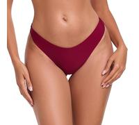 RELLECIGA Damen Bademode Bikinihose Unterteil Brazilian Cut Bottom Burgundy S