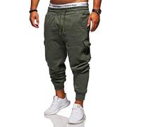 Rello & Reese Cargo Trainingshose Sporthose Cargo Freizeithose Jogger Chino T-31 [Khaki,