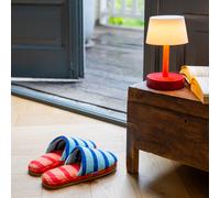 REMEMBER Slipper "Mello" blue, Gr. 35-39, gestreift, bequeme Hausschuhe mit weicher Frottee-Oberfläche