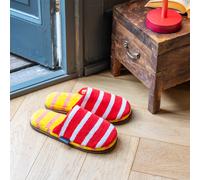 REMEMBER Slipper "Mello" red, Gr. 35-39, gestreift, bequeme Hausschuhe mit weicher Frottee-Oberfläche