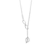 Remi Bijou - 925 Sterling Silber Wunderschöne Lasso Halskette 'Infinity' mit Perle Unendlichkeit Zeichen Symbol 8 Ewige Liebe - VERSTELLBARE LÄNGE