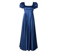 ReminisceBoutique Regency Kleider für Damen Bridgerton Kleid Jane Austen Ballkleid Empire-Taille, Blau, 48