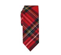 Remo Sartori Krawatte für Damen, schmal, aus Schottenwolle, Tartan, hergestellt in Italien, Rot Einheitsgröße