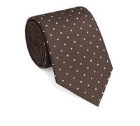 Remo Sartori Krawatte Herren - 100% Jacquard-Seide, Handgefertigt in Italien, Elegantes Punktmuster, Braun