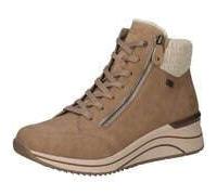Keilstiefelette REMONTE, Damen, Gr. 38, wärmend, grün (beige), Leder, Textil, Schuhe, Keilboots, Schnürstiefelette mit wasserabweisender TEX-Membrane (45373265-38) beige