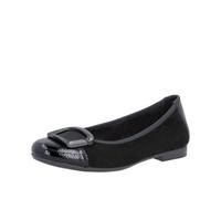 Ballerina REMONTE, Damen, Gr. 37, schwarz, Lacklederimitat, Veloursleder, Schuhe Ballerina, Ballerina, Businessschuh, Festtagsschuh mit Lackspitze (69024563-37) schwarz